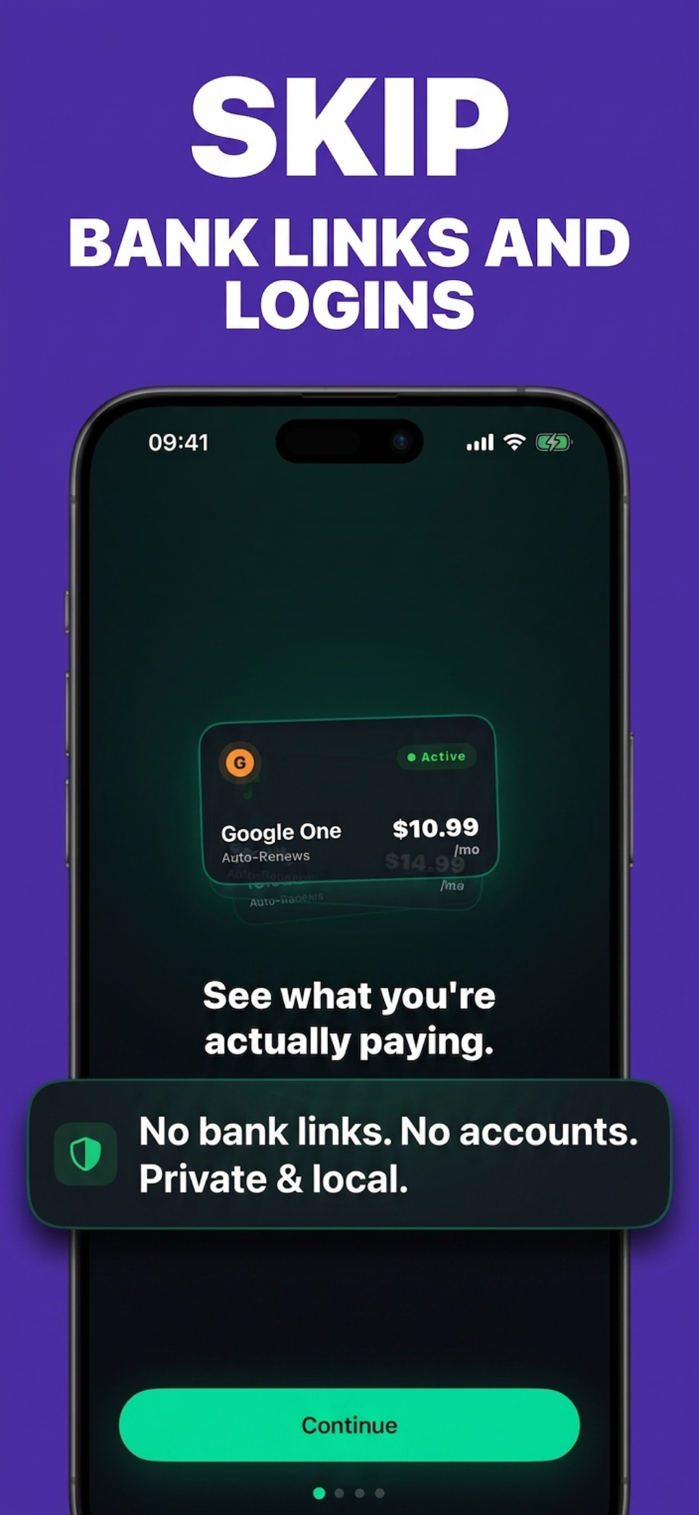 Privacy-first subscription tracker without bank logins or integrations